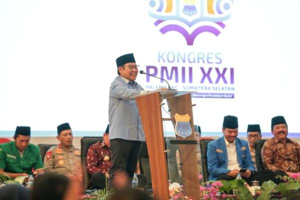 Hadiri Pembukaan Kongres PMII XXI di Palembang, Gus Imin Tekankan Pentingnya Kepemimpinan Ide dan&nbsp;Moral