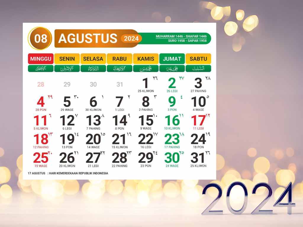 Tanggal Merah di Bulan Agustus 2024: Cuti dan Perayaan&nbsp;Kemerdekaan